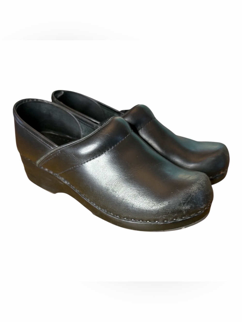 L.L.Bean Women’s Black Leather Slip-On Clog Mules Round Toe Casual Size 8.5